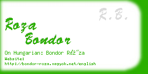 roza bondor business card